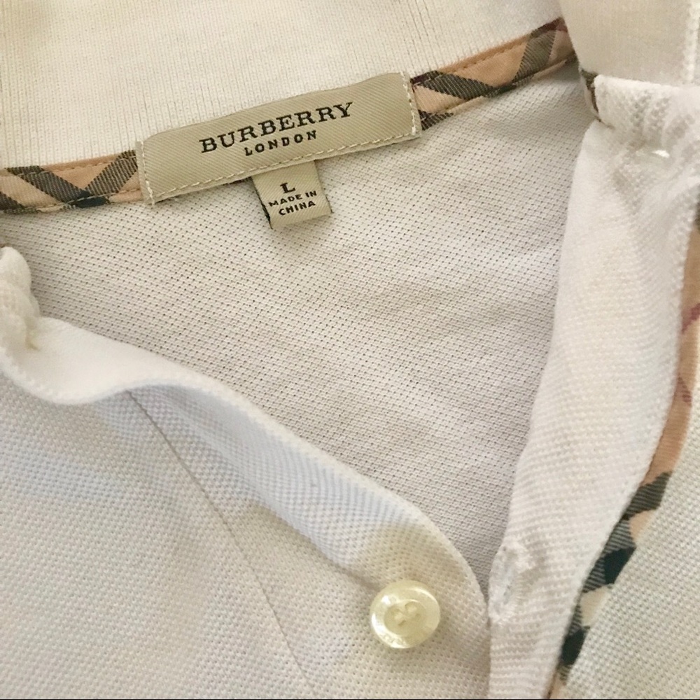 Burberry Men’s Lg White Polo